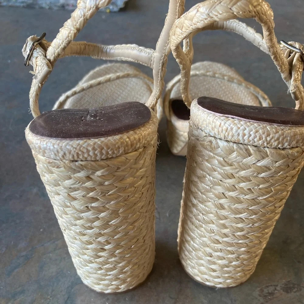 Jeffrey Campbell Raffia Stacked Heel Sandals - 11 - Picture 6 of 11